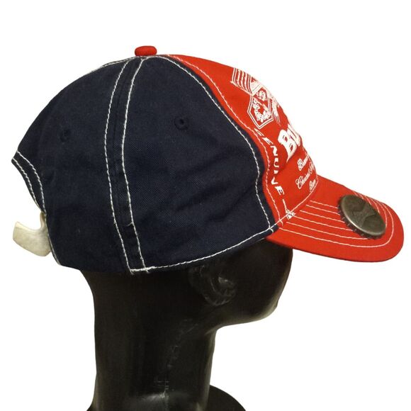 Anheuser Busch Budweiser Beer Hat Red White and Blue Adjustable Strap back - Picture 2 of 12
